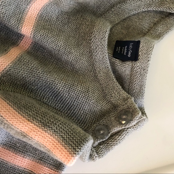 Grey && Blush Striped Knit Sweater Dress - Picture 2 of 3